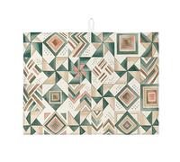 Tappetino scolapiatti geometrico per bancone della cucina, tappetino assorbente per scolapiatti dai toni della terra, tappetino moderno in microfibra per cucina, caffè, bar, protezione 45,7 x 61 cm