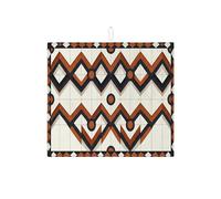 Tappetino scolapiatti geometrico per bancone della cucina, tappetino scolapiatti assorbente arancione nero, tappetino scolapiatti moderno in microfibra per decorazione della casa, 40,6 x 45,7 cm