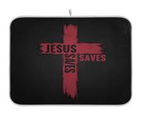 Tappetino scolapiatti Gesù Salva Cross Art Panno 16 X 18 Cucina Piano di Scarico Matt Dryer