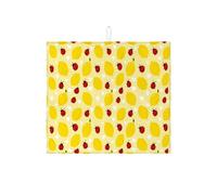 Tappetino scolapiatti giallo assorbente per bancone della cucina, tappetino assorbente per scolapiatti con limone e coccinella, tappetino in microfibra divertente per l'estate per bancone della cucina