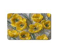 Tappetino scolapiatti giallo floreale per bancone della cucina, affascinante tappetino in gomma assorbente floreale per scolapiatti tappetino scolapiatti in pelle PU primavera per bancone della cucina
