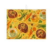 Tappetino scolapiatti giallo per bancone della cucina, tappetino assorbente per scolapiatti Gourmet, tappetino scolapiatti rustico in microfibra, per cucina, sala da pranzo, protezione 45,7 x 61 cm
