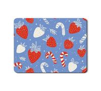 Tappetino scolapiatti giocoso a forma di fragola per cucina, in gomma assorbente blu, tappetino scolapiatti in pelle sintetica per le vacanze, per bar, 45 x 61 cm