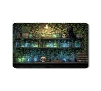 Tappetino scolapiatti gotico per bancone della cucina, motivo edera verde spettrale in gomma assorbente, scolapiatti per Halloween, in pelle PU, per decorazione bancone della cucina, 30,5 x 50,8 cm