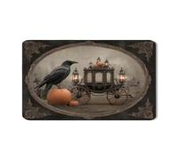 Tappetino scolapiatti gotico per bancone della cucina, tappetino in gomma assorbente per carrozza nera vintage, tappetino in pelle PU autunnale per bar 30,5 x 50,8 cm