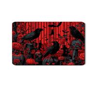 Tappetino scolapiatti gotico per cucina, corvo nero e rosa rossa, assorbente in gomma, tappetino scolapiatti per Halloween, tappetino in pelle PU per bar, 30,5 x 50,8 cm