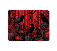 Tappetino scolapiatti gotico per cucina, corvo nero e rosa rossa, assorbente in gomma, tappetino scolapiatti per Halloween, tappetino in pelle PU per bar 45,7 x 61 cm