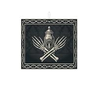 Tappetino scolapiatti gotico scheletro per bancone della cucina, tappetino assorbente nero vintage con teschio, tappetino in microfibra medievale per Halloween, decorazione per la casa, 40,6 x 45,7 cm