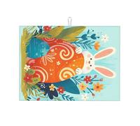 Tappetino scolapiatti grande con immagine di coniglietto sulle uova, 45,7 x 61 cm, super assorbente e lavabile in lavatrice
