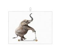 Tappetino scolapiatti grande con immagine di un cavaliere divertente, antiscivolo, piccolo, 16 x 18 pollici