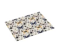 Tappetino scolapiatti grande con stampa a forma di farfalla, per bancone della cucina, 45,7 x 61 cm, in microfibra assorbente, tappetino antiscivolo per scolapiatti con anello per appendere