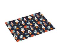 Tappetino scolapiatti grande con stampa Cartoon Space 1, per bancone della cucina, 45,7 x 61 cm, in microfibra assorbente, tappetino antiscivolo con passante per appendere