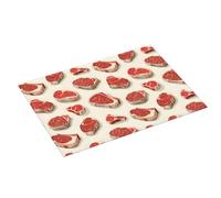 Tappetino scolapiatti grande con stampa di bistecche, per bancone della cucina, 45,7 x 61 cm, assorbente in microfibra, tappetino per bancone della cucina, tappetino antiscivolo con anello per