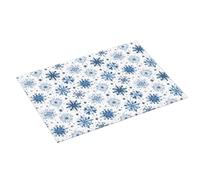 Tappetino scolapiatti grande con stampa di fiocchi di neve blu, per bancone della cucina, 45,7 x 61 cm, in microfibra assorbente, tappetino antiscivolo per scolapiatti con anello per appendere