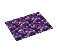 Tappetino scolapiatti grande con stampa di fiocchi di neve e cuore viola, per bancone della cucina, 45,7 x 61 cm, in microfibra assorbente, tappetino antiscivolo per scolapiatti con anello per