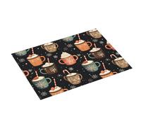 Tappetino scolapiatti grande con stampa di gelato e caffè, motivo fiocchi di neve, per bancone della cucina, 45,7 x 61 cm, in microfibra assorbente, tappetino antiscivolo con anello per appendere