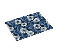 Tappetino scolapiatti grande con stampa di girasoli blu per bancone della cucina, 45,7 x 61 cm, in microfibra assorbente, tappetino per scolapiatti da cucina, tappetino antiscivolo con anello per