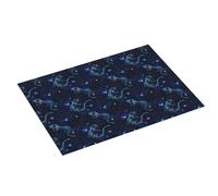 Tappetino scolapiatti grande con stampa di lucertola blu fantasia per bancone della cucina, 45,7 x 61 cm, in microfibra assorbente, tappetino antiscivolo per scolapiatti con anello per appendere