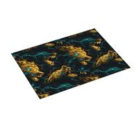 Tappetino scolapiatti grande con stampa di lupi dorati, per bancone della cucina, 45,7 x 61 cm, in microfibra assorbente, tappetino antiscivolo per scolapiatti con anello per appendere