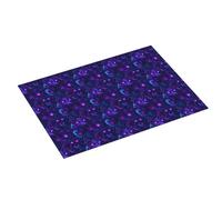 Tappetino scolapiatti grande con stampa di lupi viola fluo, per bancone della cucina, 45,7 x 61 cm, in microfibra assorbente, tappetino antiscivolo per scolapiatti con anello per appendere