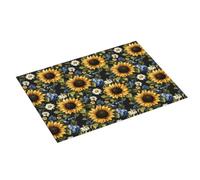 Tappetino scolapiatti grande con stampa di margherite e girasoli, per bancone della cucina, 45,7 x 61 cm, in microfibra assorbente, tappetino antiscivolo per scolapiatti con anello per appendere