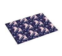 Tappetino scolapiatti grande con stampa di pattini rosa con fiocchi di neve per bancone della cucina, 45,7 x 61 cm, in microfibra assorbente, tappetino antiscivolo per scolapiatti con anello per