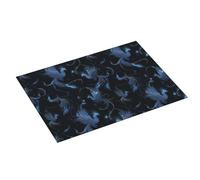 Tappetino scolapiatti grande con stampa di uccelli blu fantasia per bancone della cucina, 45 x 61 cm, in microfibra assorbente, tappetino per scolapiatti con anello per appendere