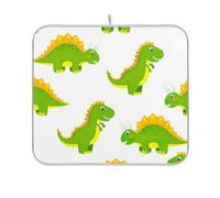 Tappetino scolapiatti grande con stampa divertente personalizzata ad asciugatura rapida tappetino da cucina per asciugare i piatti carino verde Dino 45,7 x 61 cm