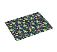 Tappetino scolapiatti grande con stampa floreale e rana per bancone della cucina, 45,7 x 61 cm, in microfibra assorbente, tappetino antiscivolo per scolapiatti con anello per appendere