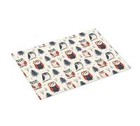 Tappetino scolapiatti grande con stampa gufo nel bosco per bancone della cucina, 45,7 x 61 cm, in microfibra assorbente, tappetino per bancone della cucina, tappetino antiscivolo con anello per