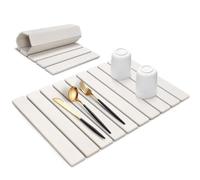 Tappetino scolapiatti grande in pietra per bancone della cucina, 61 cm (lunghezza) x 40,6 cm (larghezza), ad asciugatura rapida, pieghevole, ecologico, assorbente, in terra di diatomee, per piatti