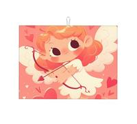 Tappetino scolapiatti grande, motivo: Cupido con arco e freccia, 45,7 x 61 cm, super assorbente e lavabile in lavatrice