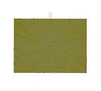 Tappetino scolapiatti grande multicolore con gradiente di linee visive, illusione ottica, divertente, piccolo, assorbente, grande, 18 x 24 pollici