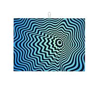 Tappetino scolapiatti grande multicolore con gradiente di linee visive, illusione ottica, divertente tappetino scolapiatti da cucina per la casa, GIF grande 18 x 24 pollici