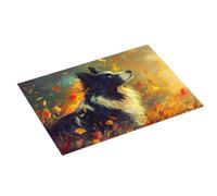 Tappetino scolapiatti grande per bancone della cucina, 45,7 x 61 cm, assorbente, con bordo in campagna, tappetino per scolapiatti in microfibra con anello per appendere