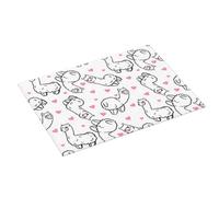 Tappetino scolapiatti grande per bancone della cucina, 45,7 x 61 cm, assorbente, con grazioso alpaca, lama e cuori, tappetino bianco per cucina, tappetino in microfibra con anello per appendere