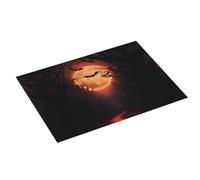 Tappetino scolapiatti grande per bancone della cucina, 45,7 x 61 cm, assorbente, con pipistrello, sole, foresta, tappetino per scolapiatti in microfibra con anello per appendere