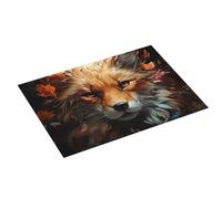 Tappetino scolapiatti grande per bancone della cucina, 45,7 x 61 cm, assorbente con volpe floreale, tappetino per scolapiatti in microfibra con anello per appendere