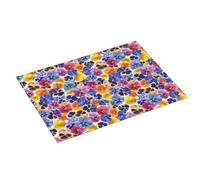 Tappetino scolapiatti grande per bancone della cucina, 45,7 x 61 cm, assorbente, da giardino, tricolore, motivo viola del pensiero floreale, tappetino in microfibra con anello per appendere