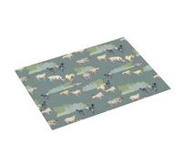 Tappetino scolapiatti grande per bancone della cucina, 45,7 x 61 cm, assorbente, dipinto con grazioso tappetino verde capra, tappetino in microfibra con anello per appendere