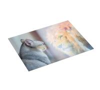 Tappetino scolapiatti grande per bancone della cucina, 45,7 x 61 cm, assorbente, il gatto si guarda allo specchio, tappetino per scolapiatti in microfibra con anello per appendere