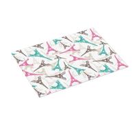 Tappetino scolapiatti grande per bancone della cucina, 45,7 x 61 cm, assorbente, in microfibra, colorato, motivo: Torre Eiffel, tappetino per scolapiatti con anello per appendere