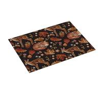 Tappetino scolapiatti grande per bancone della cucina, 45,7 x 61 cm, assorbente, in microfibra, con ricamo di cervo, volpe, foglia d'acero, tappetino per cucina, scolapiatti con anello per appendere