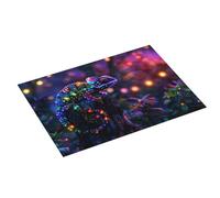 Tappetino scolapiatti grande per bancone della cucina, 45,7 x 61 cm, assorbente in microfibra incandescente, camaleonte fantasy, tappetino scolapiatti con anello per appendere