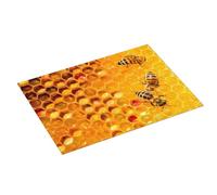 Tappetino scolapiatti grande per bancone della cucina, 45,7 x 61 cm, assorbente, in microfibra, motivo: api su alveare a nido d'ape, tappetino per scolapiatti con anello per appendere