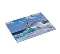 Tappetino scolapiatti grande per bancone della cucina, 45,7 x 61 cm, assorbente, in microfibra, motivo: faro in Havana, tappetino per scolapiatti con anello per appendere