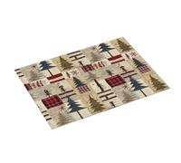 Tappetino scolapiatti grande per bancone della cucina, 45,7 x 61 cm, assorbente, in microfibra, stile rustico, motivo scozzese, per cucina, scolapiatti con anello per appendere