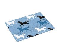 Tappetino scolapiatti grande per bancone della cucina, 45,7 x 61 cm, assorbente, linea minimalista, motivo: cavallo, nero e bianco, tappetino per scolapiatti in microfibra con anello per appendere