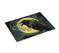 Tappetino scolapiatti grande per bancone della cucina, 45,7 x 61 cm, assorbente, MoonNight Sky Crow, tappetino scolapiatti in microfibra con anello per appendere