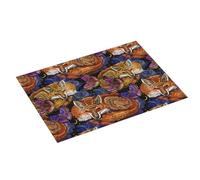 Tappetino scolapiatti grande per bancone della cucina, 45,7 x 61 cm, assorbente, motivo volpe tribale e farfalla, tappetino in microfibra con anello per appendere